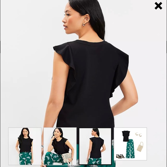 Loft Petite Ruffle Sleeve Top - Picture 3 of 6